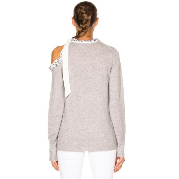 3.1 Phillip Lim Beaded Sequin Sweater Cut Out Crew Neck Yak Cashmere Wool Blend - Picture 3 of 13